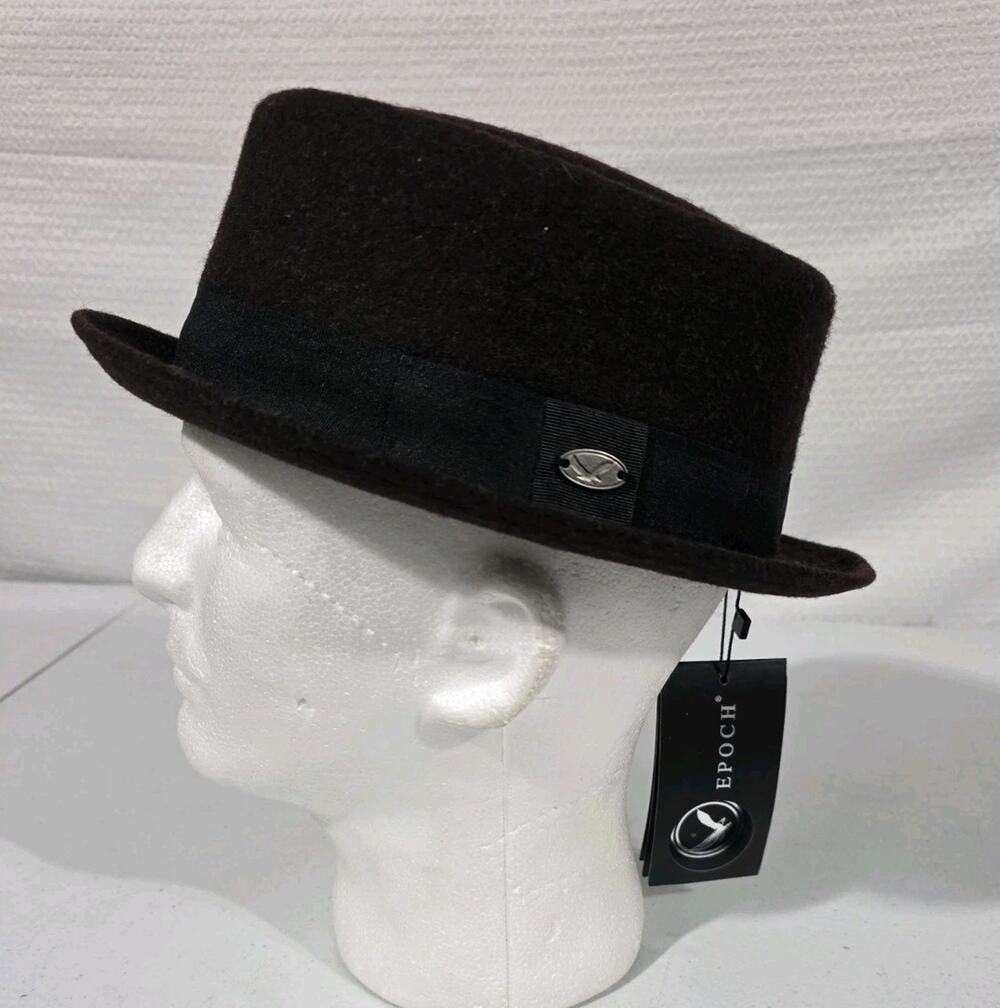 Epoch Hats Casual Black Fedora Small-Med New Wool Blend